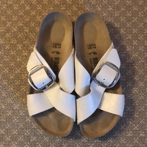 Birkenstock Siena Big Buckle metallic white 37